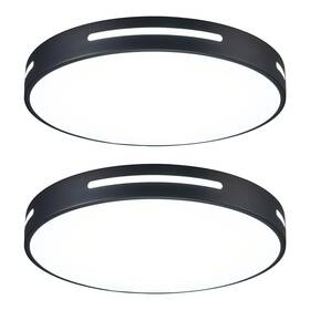 Wheatronic C14b2p 15 Inch Led Flush Mount Ceiling Light Fixture 15inch Black 2pack
