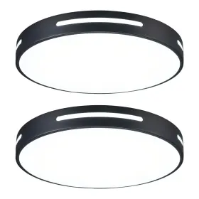 C14b2p Wheatronic 15 Inch Led Flush Mount Ceiling Light Fixture 15inch Black 2pack