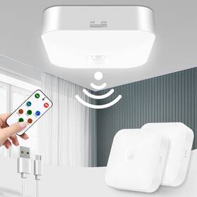 Whitepoplar Hjx-slbrsm-01 Motion Sensor Rechargeable Ceiling Light Indoor/outdoor Multicolor-2 Pack
