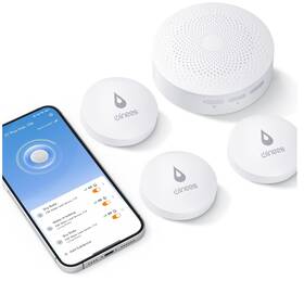 Winees Wp3300187 Wifi Water Leak Detector 3 Pack Sensors With 100db Adjustable Alarm