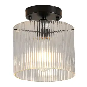 8026 Wochos Modern Semi Flush Mount Ceiling Light Industrial Clear Glass Black