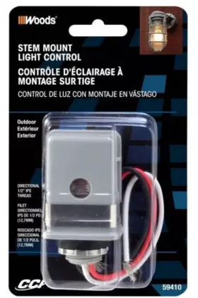 11496538 Woods 59410 Outdoor Stem-mount Light Control With Photocell