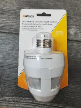 50065 Woods 360-degree Motion Activated Light Socket Control 120 Vac 75w White 50065 Woods 360-degree Motion Activated Light Socket Control 120 Vac 75w White