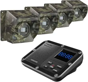 1t1-camo Wuloo 1800ft Wireless Driveway Alarms System Rechargeable 4 Sensor With Base Set