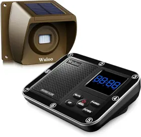 Wuloo 914129901851 Solar Driveway Alarm Wireless Outside 1800ft Range Outdoor Motion Sensor