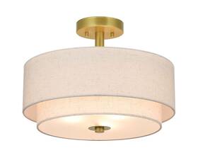 Xinbei Lighting Xb-sf1289-gb 3 Light Semi Flush Mount Close To Ceiling Gold Brass