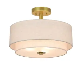 Xb-sf1289-gb Xinbei Lighting 3 Light Semi Flush Mount Close To Ceiling Gold Brass