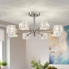 Xingqi 9262351 8-light Brushed Nickel Modern Sputnik Ceiling 8 Light-brushed