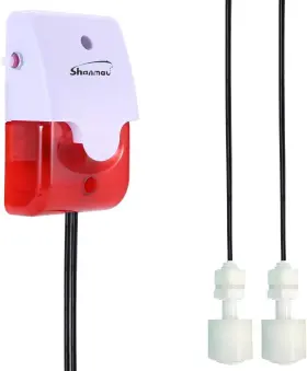 Xmall 313021990978 High / Low Water Level Sensor Detector Alarm 120 Db Red Strobe Siren Adjustabl