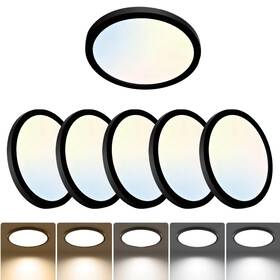 Yelioled Rc24w12 6 Pack 12 Inch Led Flush Mount Ceiling Light 6pack Black