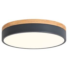 Yiisem 2022052402 Dimmable Wood Led Flush Mount Ceiling Light 5cct 11.8 Inch Grey-dimmable