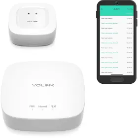 Yolink 750258361742 Smart Home Starter Kit Hub And Water Leak Sensor 1 Lora Up To 1/4 Mile Openair Ra