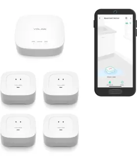 Ys7906-uc Yolink Smart Home Starter Kit Hub And Water Leak Sensor 4 With Audio Alarm
