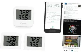 3ys8003 Yosmart Smart Wireless Temperature And Humidity Sensor 3-pack Wide Temp Range For