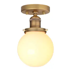 6462 Yosoan 1-light Modern Hallway Ceiling Light Fixture With Milk Round Antique