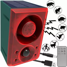 Yoyojames 752811843931 Solar Motion Sensor Alarm Outdoor - 130db Sound Security Siren Light With Remote
