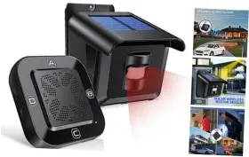 D01-f Yuhuawei W Solar Wireless Driveway Alarm 1/2 Mile Long Range 1 Receiver Sensor Blk