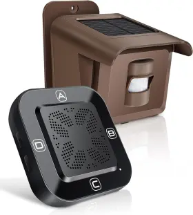 D01-h Yuhuawei Woinnmm Solar Wireless Driveway Alarm 1/2 Mile Long Range Alarms Wirel