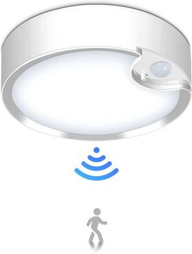Yurnero 760124990686 Motion Sensor Ceiling Light Battery Operated Cold White