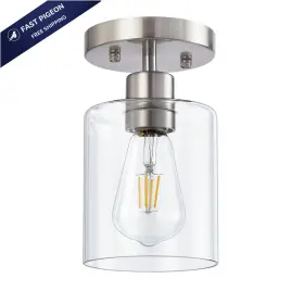 Ha-c1812001sb Yyt Brushed Nickel Semi Flush Mount Ceiling 1 Light Pack
