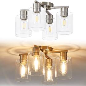 Yyt Ha-c1836004sb Kitchen Lighting Fixtures Ceiling Semi Flush 4 Light Brushed Nickel
