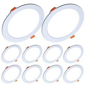 Zeez 023867947899 10 Pack Led Recessed 15w Round 10pcs Non-dimmable Cool-white