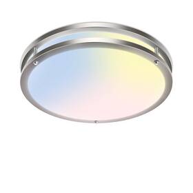 Zemty 4653 1pack 10inch Brushed Nickel Led Flush Mount 10 Inch -1pack