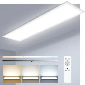 64050010 Zemty Led Flat Panel Light With Remote 31.4x9.8 Inch 31.4 1 Pack White