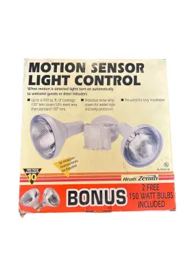 Sl-9525-w Zenith Motion Sensor Light Control - Health Two Lightbulbs Included