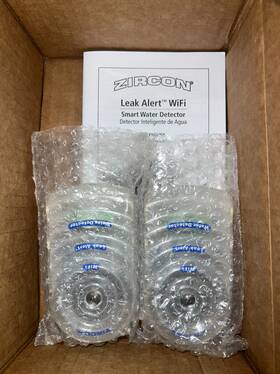 Zircon 72336 Leak Alert Wi-fi Water Detector Clear 2 Pack