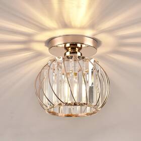 Ztuoyong 738633352936 Crystal Ceiling Light Semi Flush Mount Gold