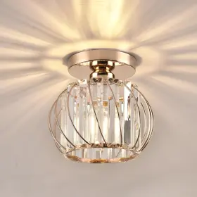 Ztuoyong 738633352936 Crystal Ceiling Light Semi Flush Mount Gold