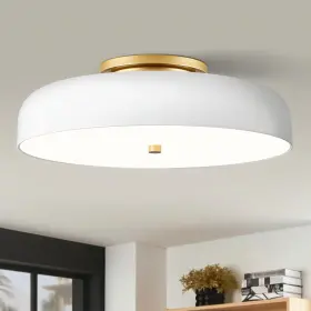 2408190004 Zuyurt Dimmable Led Ceiling Light White And Gold 15.75in