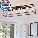 Garwarm 6-LIGHT Rectangle Flush Mount Ceiling FIXTURE38 Metal Caged Black New. Price: $181.05.