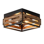 Mayna Farmhouse Ceiling Light, 2-LIGHT Rustic Flush Mount Brown New. Price: $57.11.