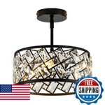 Rpzloila 3-LIGHT Crystal Ceiling Fixture, Modern Semi Flush Mount New. Price: $104.48.