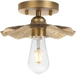 Brass Vintage Metal Ceiling Light, Split Flower Design For Farmhouse Style New. Price: $77.99.