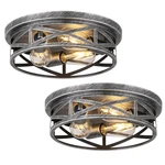 Wyneyet Close To Ceiling Fixtures 3-LIGHTS Cage Flush Mount New. Price: $91.39.