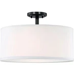 Doraimi Lighting 18" Fabric Drum Shade Semi Flush Mount Ceiling New. Price: $114.00.