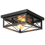Kondras 2-LIGHT Farmhouse Ceiling Fixture, Industrial Square Flush Moun... New. Price: $69.66.