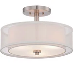 Minka Lavery Parsons Studio, 3-LIGHT Semi Flush Ceiling, 180 Total Watts, Nickel Open. Price: $106.45.