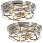 2 Pack Close To Ceiling Fixtures, 3-LIGHTS Brushed Nickel Flush Mount C... New. Price: $87.09.