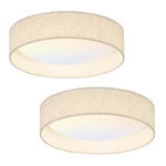 Hiluxia Modern Linen Led 13 Inch Ceiling Light Fixture 24W 5CCT Set Of Flush New. Price: $115.79.
