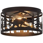 Rustic Flush Mount Ceiling 2-LIGHT Metal Fixture With Deer & Bear Des... New. Price: $99.42.