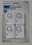 Philips Personal Security Window And Door Alarm, 4 Pack, Wireless, LRM3320W/27 New. Price: $19.99.