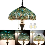 Pack Sea Blue Stained Glass Dragonfly Floor Lamp 16X16X64 Inches Reading Light New. Price: $532.99.