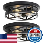 Wyneyet 13 Inch Close To Ceiling Fixtures 2 Pack, 3-LIGHTS Farmhouse Flush New. Price: $78.66.