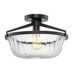 Kira Home Sherrington 14" Modern Farmhouse Semi-flush Mount Ceiling Light + Glas Open. Price: $43.92.