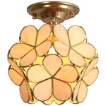 Bieye L10902 Flower Petals Tiffany Style Stained Glass Close To Ceiling Light... Open. Price: $163.59.