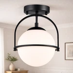 Mid Century Modern Globe Ceiling Light Semi Flush Mount Fixture New. Price: $53.99.